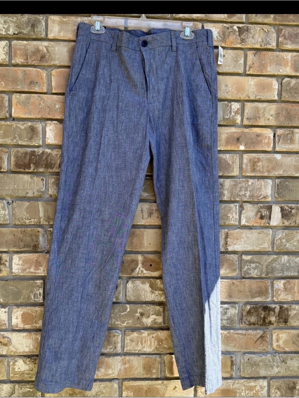 IZOD Men's Straight Fit SportFlex Pants Blue Gray Size 32X32 Flat Front NWT